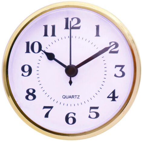 Horloge murale miniature classique à quartz de 90 mm, encastrée, dorée pour Rim (1/5)