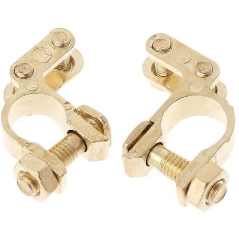 Lot de 2 clips de fixation de bornes de batterie automobile durables, connecteur en laiton (1/5)