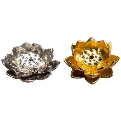 Brûleur d'encens en métal en forme de fleur pour la méditation, porte-bâtonnets, décoration pour la maison ou le bureau (1/5)