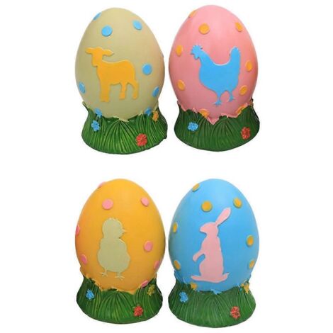 Lot de 4 décorations d'œufs de Pâques lumineux pour le Nouvel An et les fêtes. (1/5)