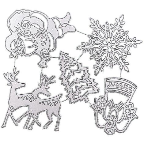 Matrices de découpe en métal pour sapin de Noël et élan, pochoir, scrapbooking, carte en papier, moule, gaufrage, décoration artisanale (1/5)