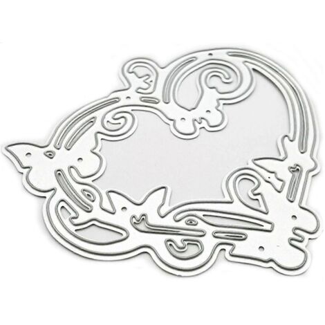 Matrices de découpe en métal en forme de cœur avec dentelle et papillon, pochoir, outil de gaufrage pour scrapbooking et loisirs créatifs, gabarit pour cartes et albums. (1/5)