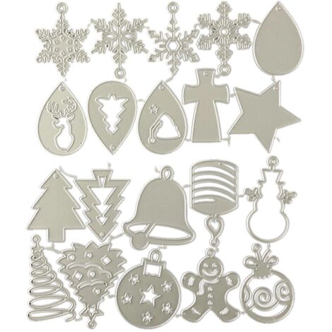 Ensemble de 19 matrices de découpe pour la confection de décorations de Noël (sapins, guirlandes, etc.). (1/5)