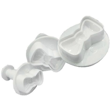 Lot de 3 emporte-pièces en plastique 3D en forme de mini nœud papillon pour fondant et biscuits. (1/5)