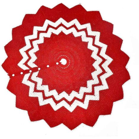 Jupe de sapin de Noël de 122 cm (48 pouces) à motif ondulé pour un style rustique hivernal et du Nouvel An (1/5)