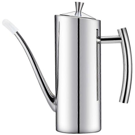 Pot à huile et sauce de cuisine en acier inoxydable avec bec verseur anti-goutte, durable (1/5)