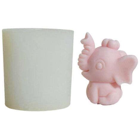 Moule en silicone éléphant pour décorations animales en plâtre, moule pour bougies et fondant (1/5)