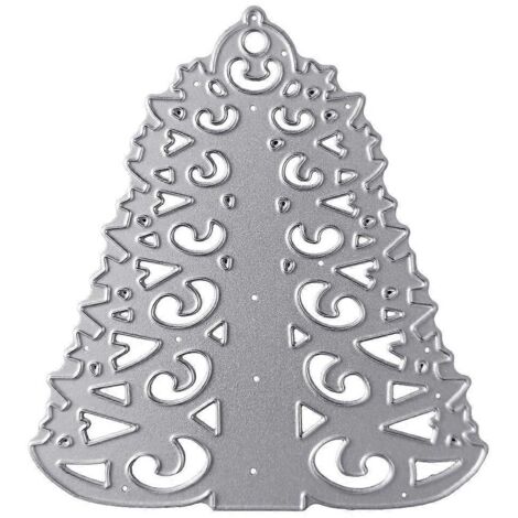 Matrices de découpe en métal pour sapin de Noël, pochoir, scrapbooking, cartes en papier, moule, gaufrage, décoration artisanale (1/5)