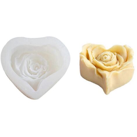Moule à bougie en silicone en forme de rose, pour savon artisanal, moulage époxy et loisirs créatifs. (1/5)