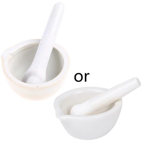 Mortier et pilon en porcelaine pour guacamole, épices et salades. Non poreux, compatible lave-vaisselle.
