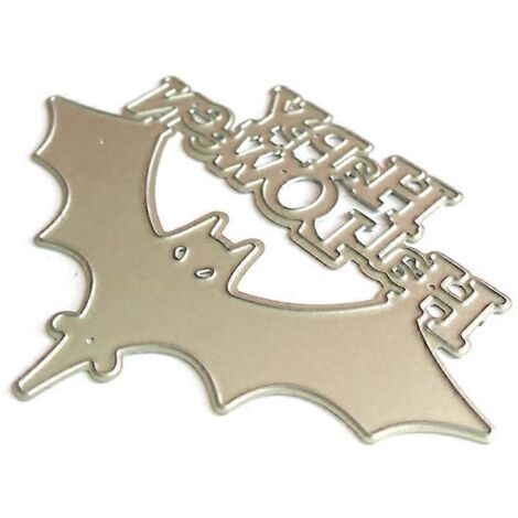 Pochoir en métal chauve-souris pour Halloween - Modèle de carte en papier pour scrapbooking et décoration en relief (1/5)