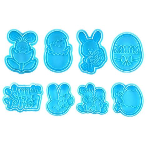 Ensemble de 8 moules à biscuits 3D en plastique, à décorer soi-même, avec motifs de dessins animés. (1/5)