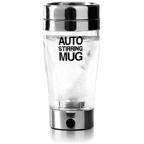 Tasse shaker électrique protéinée 400 ml, mélangeur automatique, bouteille de boisson, blender, presse-agrumes, tasse à café transparente en acier inoxydable (1/5)