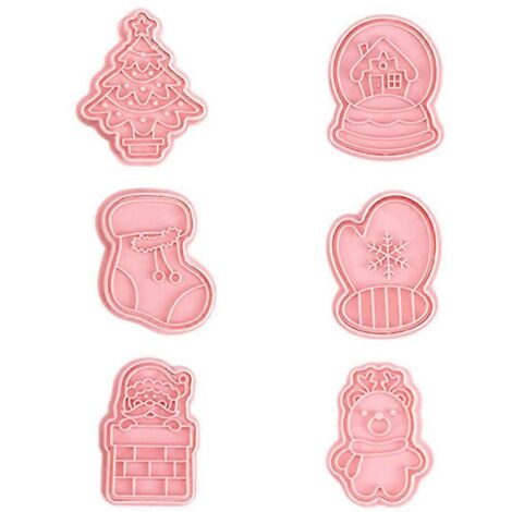Lot de 6 emporte-pièces sapins de Noël animaux, motifs dessin animé 3D, cadeau idéal pour la pâtisserie (1/5)