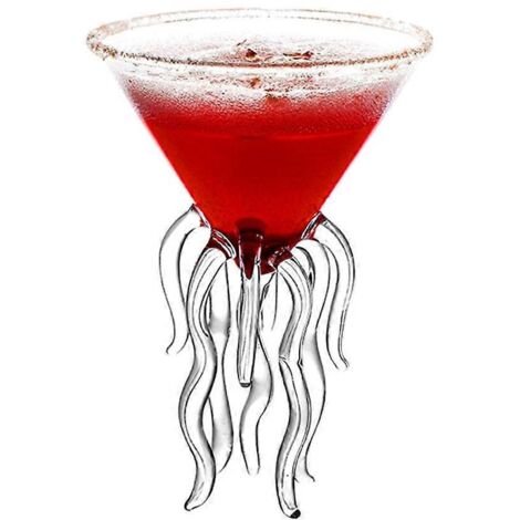 Verre à vin, champagne ou jus de fruits en forme de pieuvre, 100 ml, idéal pour la cuisine, le bar ou les fêtes. (1/5)