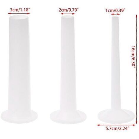 Lot de 3 tubes de remplissage en plastique pour saucisses, compatibles avec les hachoirs à viande artisanaux (5). (1/5)