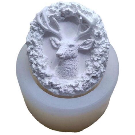 Moules en silicone en forme de couronne de cerf pour Noël, moules à bougies, décorations faites à la main (1/5)