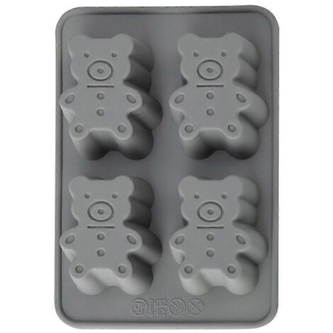 Moules à biscuits en silicone à 4 cavités, résistants à la chaleur du micro-ondes et compatibles avec les dessins animés. (1/5)