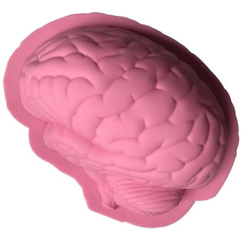 Moule en silicone en forme de cerveau humain pour gâteau d'Halloween, pudding, gelée et dessert. (1/5)