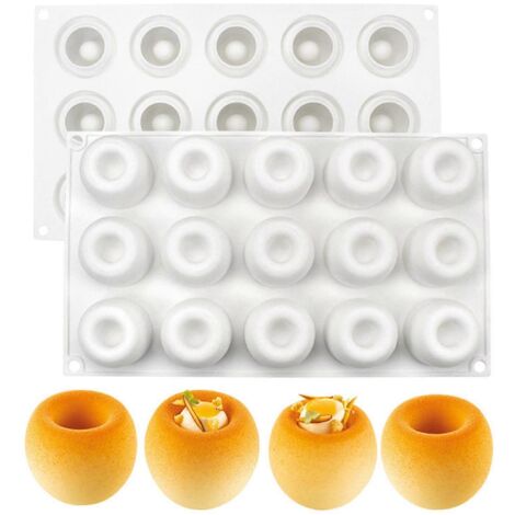 Moule à gâteau en silicone à 15 cavités pour mousse au chocolat, crème glacée, pudding et dessert (1/5)