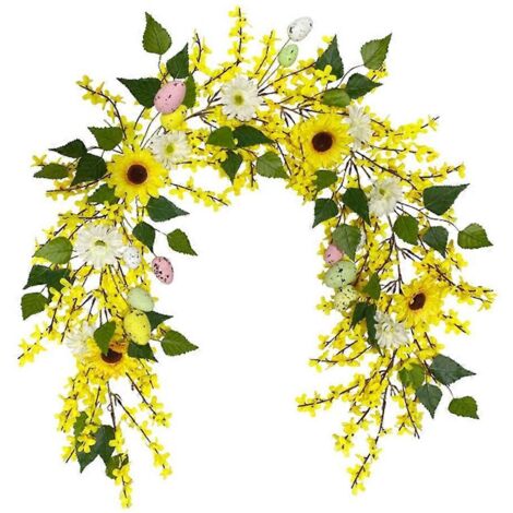 Couronne de Pâques colorée en forme d'œuf et de tournesol, décoration pour restaurant, cadeau (1/5)