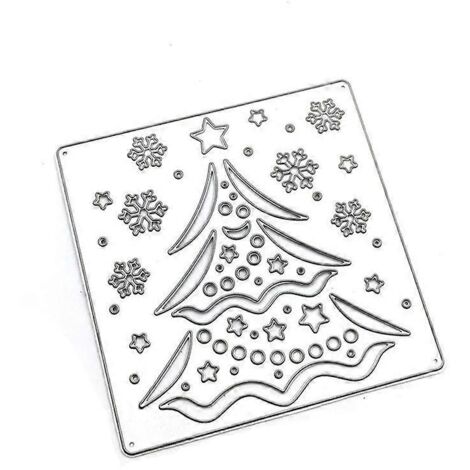 Matrices de découpe en métal Sapin de Noël pour pochoir, scrapbooking et cartes en papier. (1/5)