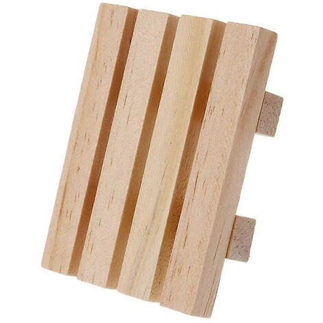 Porte-savon en bois naturel en forme de geta, support de rangement pour baignoire et douche (1/5)