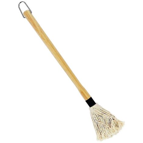 Brosse à badigeonner pour barbecue de 46 cm, brosse professionnelle avec manche en caoutchouc et bois. (1/5)
