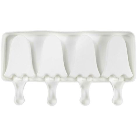 Moule à sucettes en silicone 4 compartiments, forme de fantôme mignon, idéal pour la pâtisserie des enfants. (1/5)