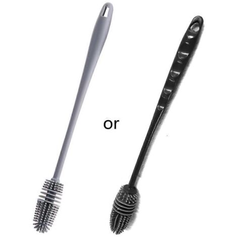 Brosse à récurer en silicone à long manche, outil de nettoyage de bouteilles pratique pour la cuisine (1/5)