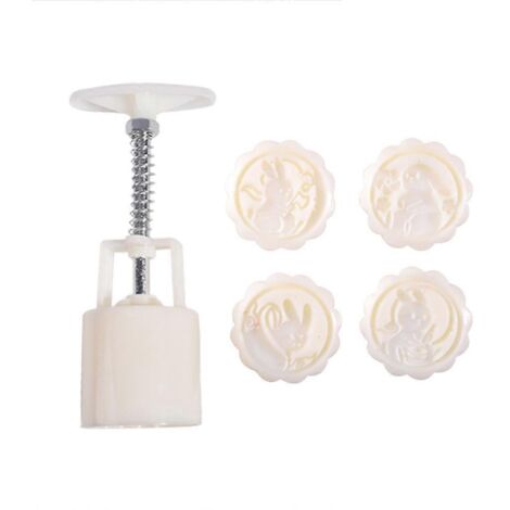 Moules à gâteaux de lune en plastique, 1 piston et 4 tampons - Cadeaux pour enfants et famille (1/5)