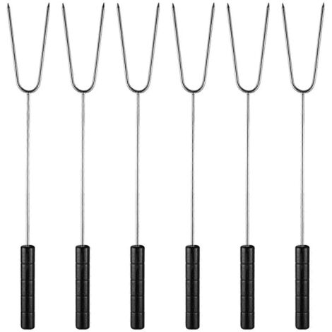 Lot de 6 fourchettes à manche en plastique pour barbecue, grillades, service, cuisson et rôtissage (1/5)