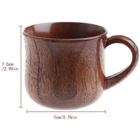 Tasse en bois rustique faite à la main en bois naturel, mug à café, bière, jus, thé au lait (1/5)