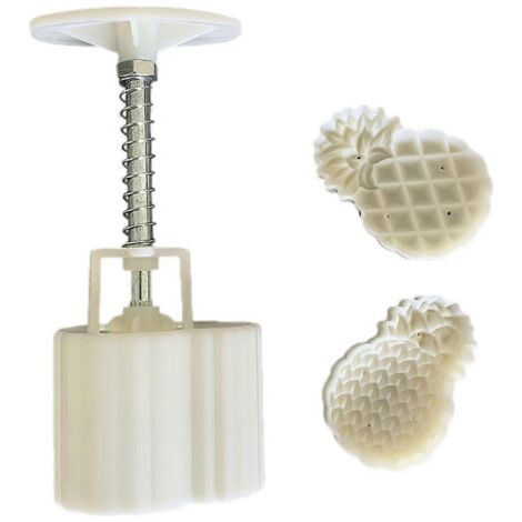 Moule à gâteaux de lune en plastique 30 g, motif ananas, emporte-pièce pour biscuits et gâteaux, outil de pâtisserie à pression manuelle pour fondant, Fête de la Mi-Automne (1/5)