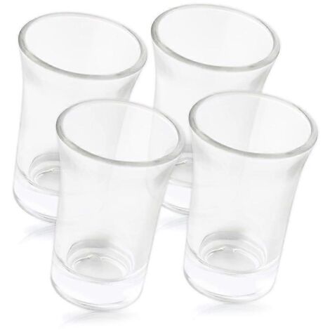 Lot de 4 verres à shot à fond épais, incassables, pour la cuisine, le bar ou les fêtes. (1/5)
