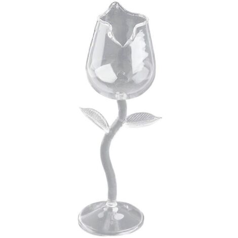 Verre en forme de rose de 100 ml, idéal pour les fêtes, les mariages et la Saint-Valentin. Prise en main facile. (1/5)