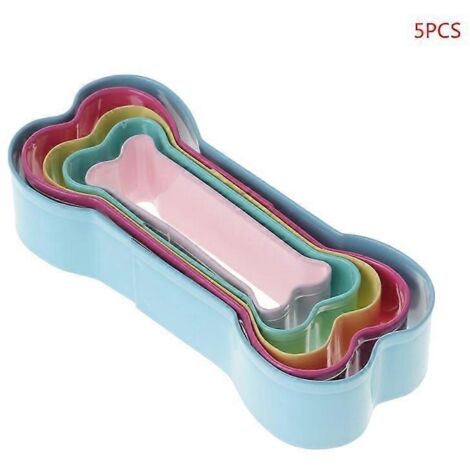 Emporte-pièces en forme d'os pour chien (lot de 5), en acier inoxydable, pour pâtisserie, biscuits et gâteaux. (1/5)