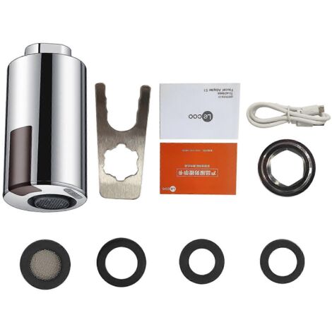 Adaptateur de robinet intelligent sans contact avec capteur infrarouge pour évier, économiseur d'eau, robinet automatique, adaptateur de buse pour cuisine et salle de bain (1/5)