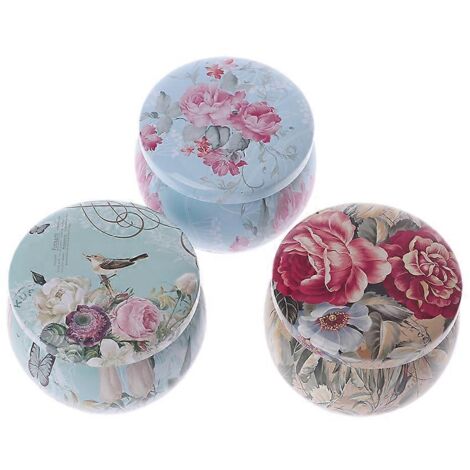 Boîte ronde rétro en métal pour thé, bonbons, bijoux, pièces de monnaie, maquillage. (1/5)