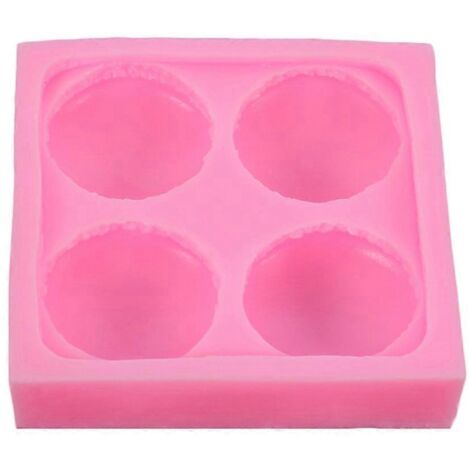 Moule en silicone à 4 cavités en forme de macarons, pour la confection de mousses, gâteaux, cupcakes et biscuits. (1/5)