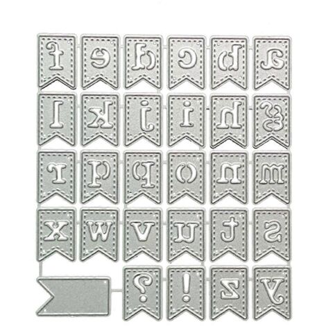 Alphabet pour bannières, matrices de découpe en métal, pochoirs pour la création de cartes à gaufrer