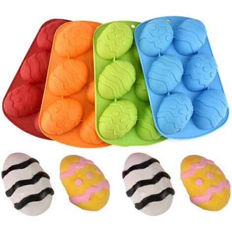 Moule à pâtisserie sur le thème de Pâques pour gâteaux et chocolats - Moules en silicone souples pour œufs (1/5)