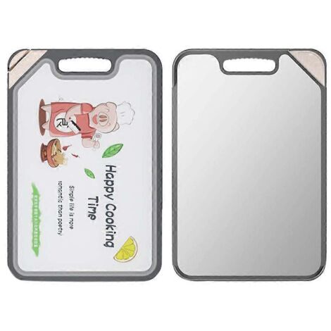 Planche à découper double face avec aiguiseur de couteaux, bloc de découpe pour légumes et fruits, accessoire de cuisine en acier inoxydable (1/5)