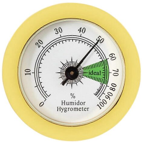 Mini hygromètre rond de 50 mm pour cigares, idéal pour les caves à cigares, les guitares, les violons et les boîtes à tabac. Hygromètre domestique de haute précision. (1/5)