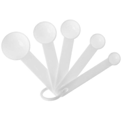 Cuillères doseuses (lot de 5) en plastique blanc pour café et protéines (1/5)