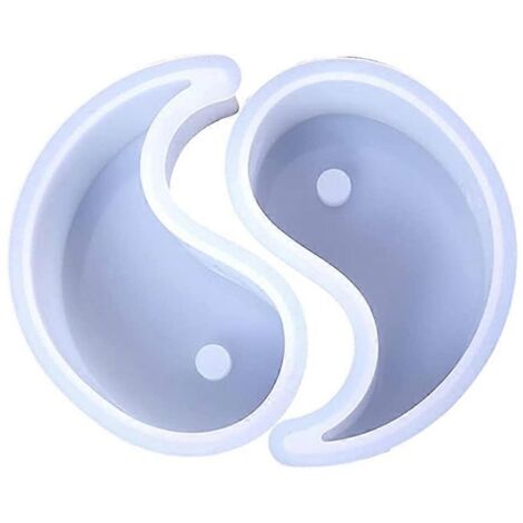 Lot de 2 moules à bougies 3D Tai Chi Yin Yang en silicone pour loisirs créatifs et décoration. (1/5)