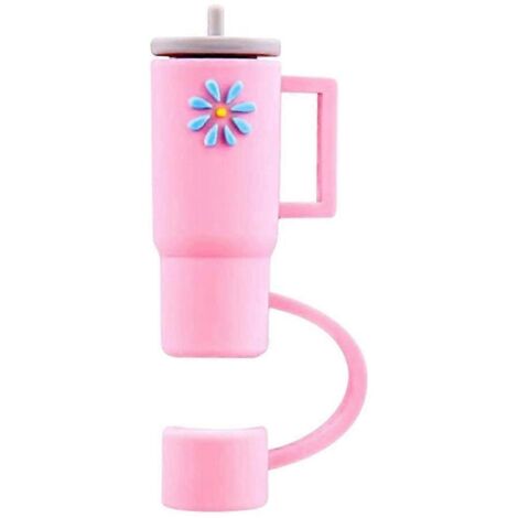 Embouts de paille en silicone à motif floral pour gobelets et pailles - Couvercles d'embouts de paille en silicone (1/5)