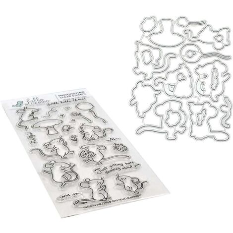 Matrices de découpe en métal en forme de souris, pochoir, outil de gaufrage, décoration de cartes et d'albums en papier à faire soi-même (1/5)