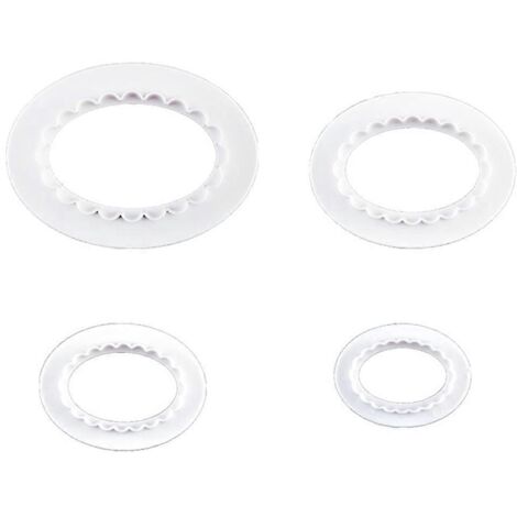 Ensemble de 4 emporte-pièces ovales pour biscuits, outils de pâtisserie, moules à fondant et gâteaux en plastique pour la décoration (1/5)