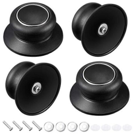Lot de 4 boutons de rechange universels en silicone pour couvercles de casseroles, poêles et cocottes en verre, avec poignée de maintien. (1/5)